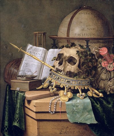 Vanitas, an Allegorical Still Life by Edwaert Colyer or Collier